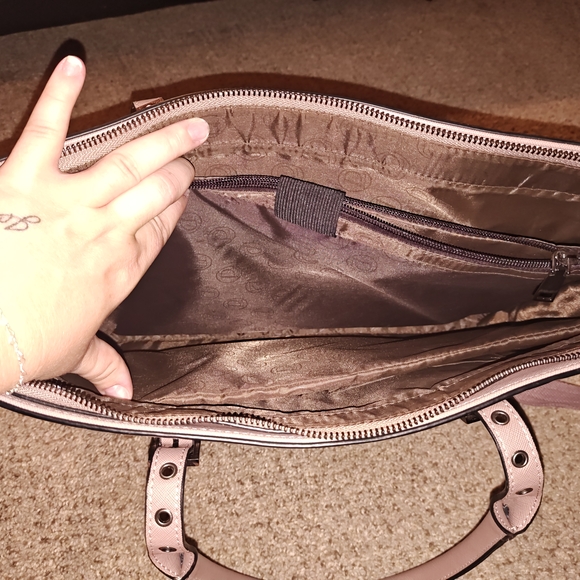 Dusty Purple Faux Leather Laptop Tote Bag - Picture 7 of 10